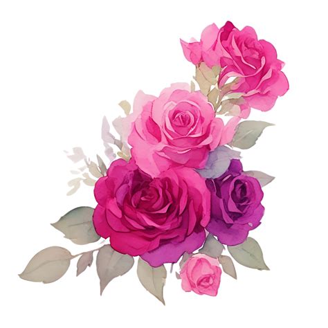 Rose Bouquet Watercolor Clip Art 27131774 Png