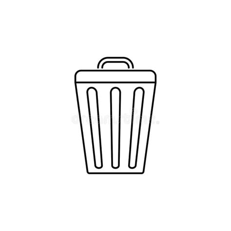 Line Vector Icon Bin Trash Can Outline Vector Icon Stock