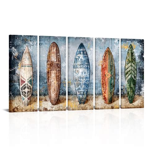 Derkymo Surfboard Wall Art Surf Decor Vintage Travel Poster