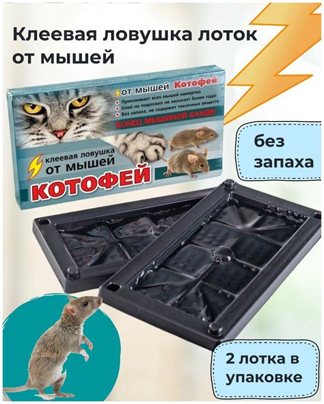 Клеевые ловушки от грызунов Котофей / клеевая ловушка - лоток от крыс ...