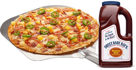 Honey Hot Hawaiian Pizza With Sweet Baby Rays Honey Hot Wing Sauce And Glaze