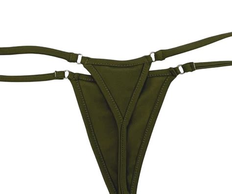 Agave Micro Bikini Bottom G String String Swimwear Olive Extreme Micro Bikini Minimal