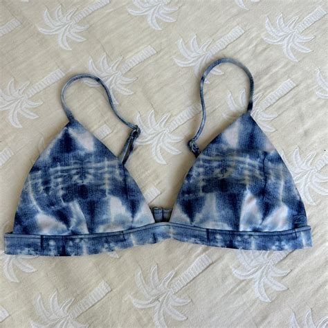 Roxy Blue Tie Dye Bikini Top Size XS Bit Rusted Depop