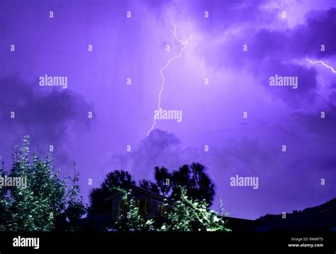 July 25 2018 Srinagar Jandk India Lightning Strikes During A