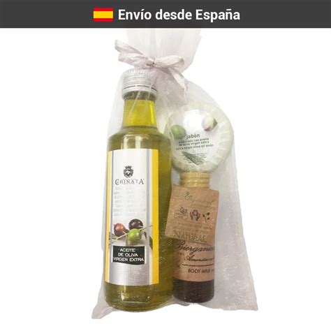 Pack de aceite de oliva crema corporal y jabón Detalle de comunión