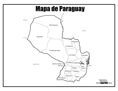 Mapa De Paraguay Para Imprimir Paraimprimir Org