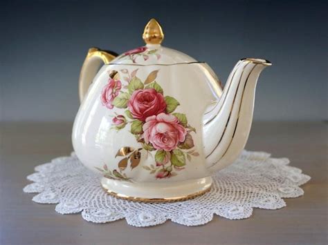 Lovely Sadler Teapot With Large Pink Roses English Teapot Etsy Tea