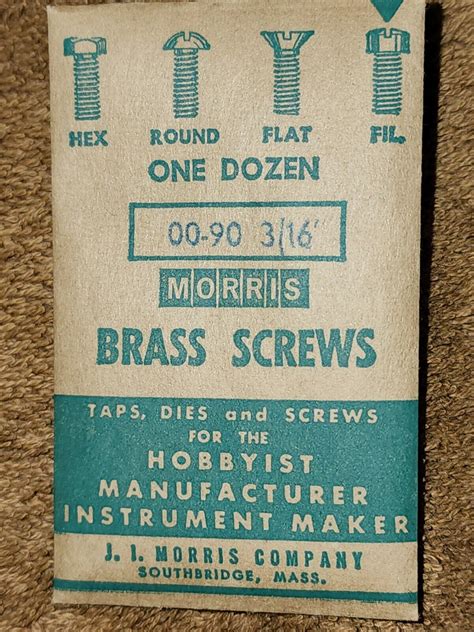 00 90 × 3 16 Morris 12 Vintage Brass Fillister Head Slotted Screws Usa 🇺🇸 Nos Ebay