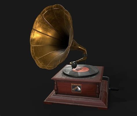 3d Model Gramophone Vr Ar Low Poly Cgtrader