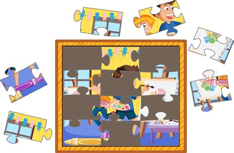 Photo jigsaw puzzle game template 12193087 Vector Art at Vecteezy