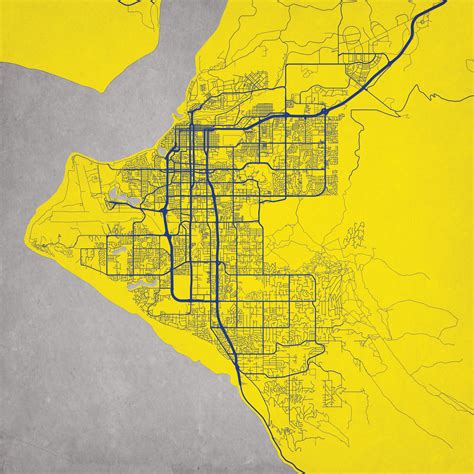 Anchorage Alaska Map Art City Prints