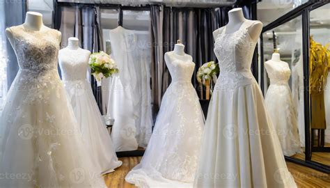 AI generated A collection of different style wedding dresses showcases