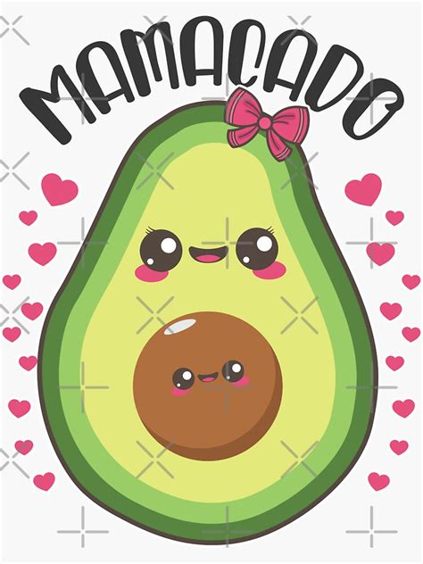 Mamacado Funny Kawaii Mama Pregnant Avocado Sticker For Sale By