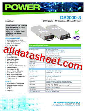 DS2000-3-001 Datasheet(PDF) - Artesyn Technologies