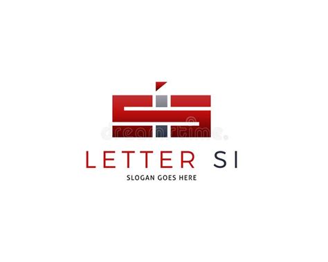 Initial Letter SI Logo Template Design Stock Vector Illustration Of