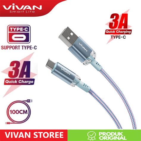 Jual VIVAN Kabel Data VXC100S Data Cable USB Type C QC3 0 100cm Fast