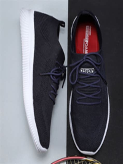 Buy Asian Men Navy Blue Woven Design Sneakers Casual Shoes For Men 18481922 Myntra