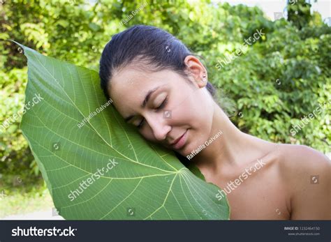 Beautiful Nude Woman Face Smiling Resting Stock Photo Edit Now