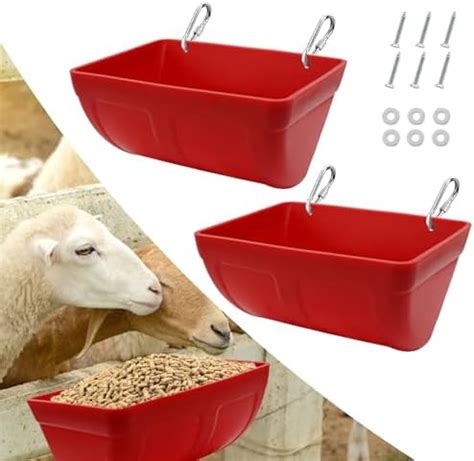 Amazon 2 Pack Chicken Feeder Feed Trough With Clips Hanging Fence