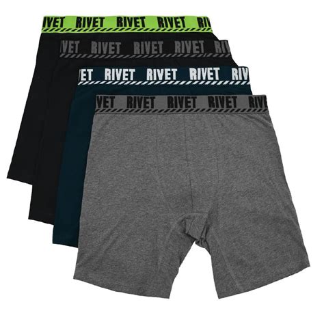 Rivet Mens Long Leg Trunks 4 Pack Black The Warehouse
