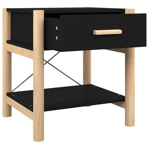 ETO Table de chevet Noir 42x38x45 cm Bois dingénierie