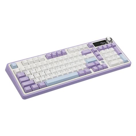 Ajazz Ak Tri Mode With Tft Color Screen Hot Swappable Mechanical Keyboard White Purple