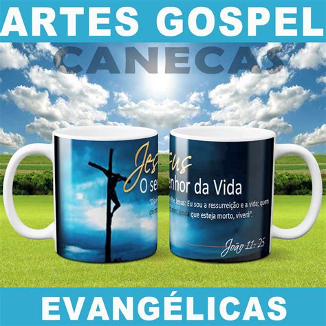 Pack Artes Canecas Sublimação Gospel Evangélicas Mockups Elo7