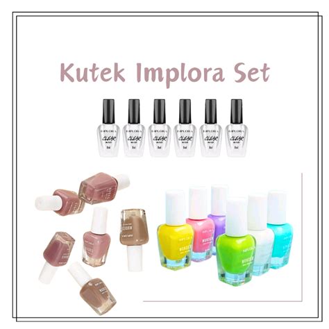 Jual IMPLORA Nail Polish Wonder Set Isi 6 Wonder Red Clear Nude Color