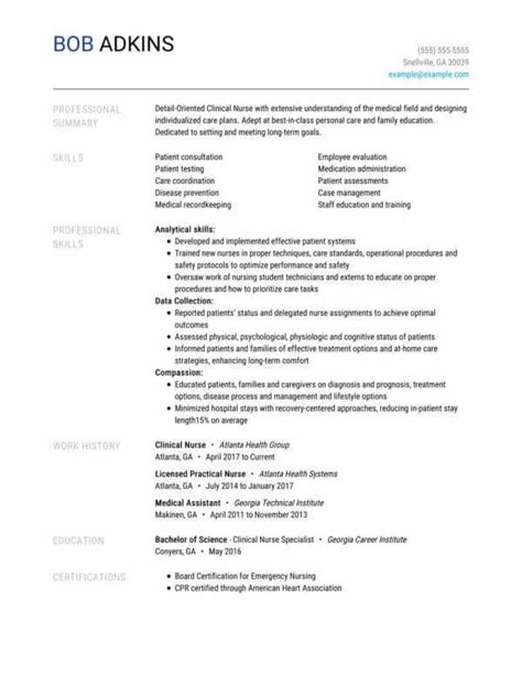 Nursing Cv Examples Nurse Cv Format Nurse Resume Sample And Template