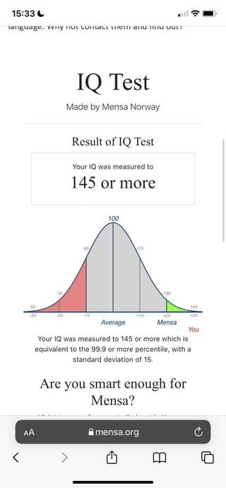 Legitimacy of the IQ test provided by Mensa Norway. I completed a test ...