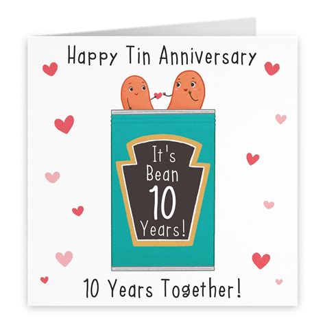 10th Anniversary Cards Tin Anniversary Hunts England