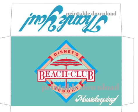 Mousekeeping Envelopes Beach Club Resort Wdw Pixie Dust Printable