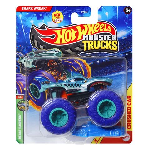 Машинка Mattel Hot Wheels Monster Trucks Монстр трак 2025 Shark Wreak купить на OZON по низкой