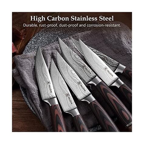 Paudin Steak Knives Set Of 6 Kitchen Steak Knives 525 Inch High