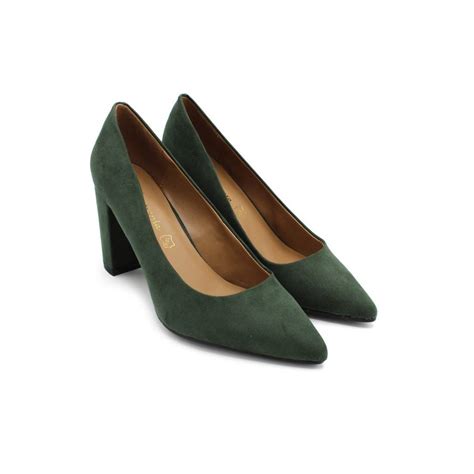 STILETTO TACÓN ANCHO VERDE Zapatos con tacón lowcost