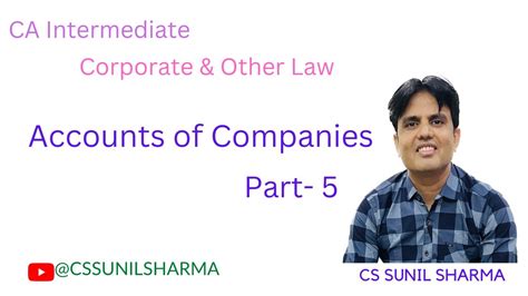 Accounts Of Companies Part Ca Inter May November Youtube