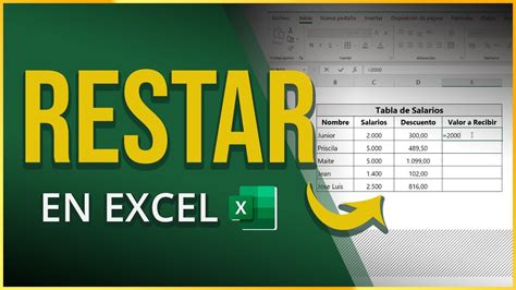 Aprenda Como Restar En Excel Simple Y RÁpido Paso A Paso Youtube