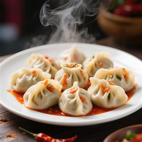 authentic nepali momo dumplings  spicy sauce traditional nepalese