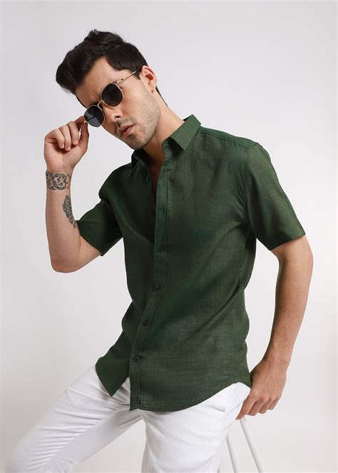 Buy Batiste Green Linen Shirts