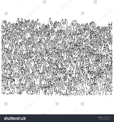 Crowd People On Stadium Vector Illustration Stock Vector Royalty Free