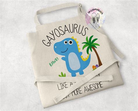 Gay Gift Gay Apron Gayosaurus Gay Dinosaur Gift Birthday Christmas Gift For Gay Baking