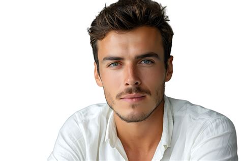 Portrait Of Handsome Brunette Man On Isolated Transparent Background Png