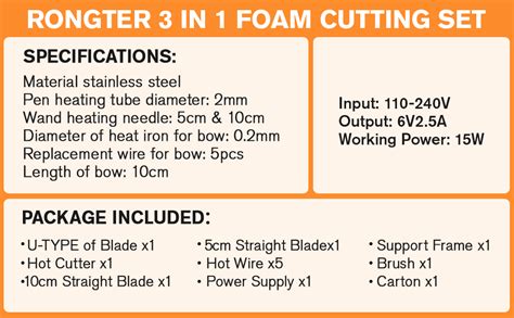 Rongter In Hot Wire Foam Cutter Electric Styrofoam Cutting Tool For Foam Carving Kt Board