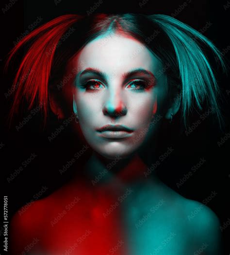 Beautiful Woman Portrait With Nude Make Up Classic Hairstyle With Blond Hair Bun Tails And