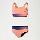 Girls Contrast Band Bikini Coral Lilac Speedo