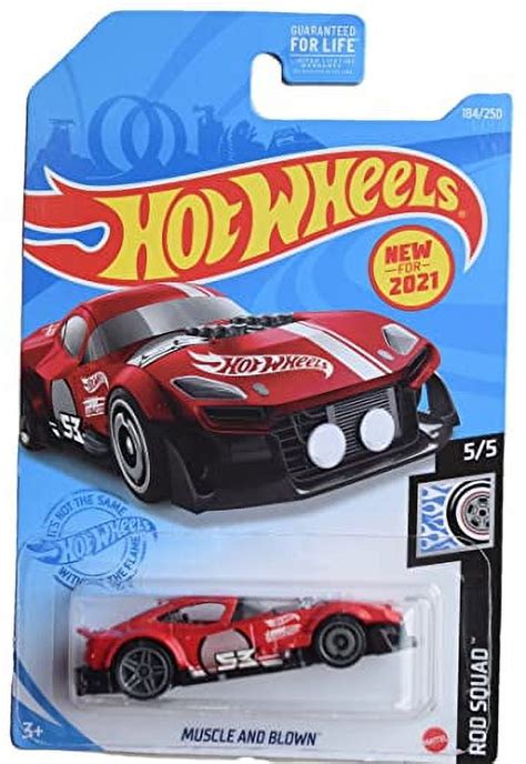 Hot Wheels Muscle And Blown Rod Squad 5 5 Red 184 250 Walmart