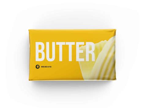 Free Butter Block Packaging Mockup Psd