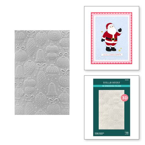 Vintage Ornaments 3d Embossing Folder From The Classic Christmas