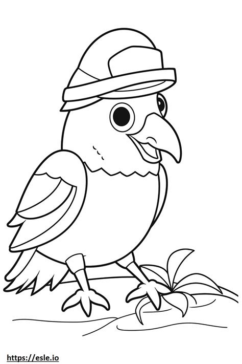 Hawaiian Crow Kawaii coloring page