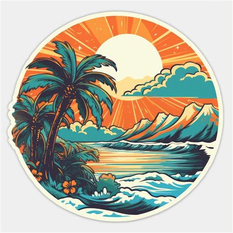 Premium Ai Image Mountain Sunrise Sticker